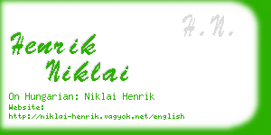 henrik niklai business card